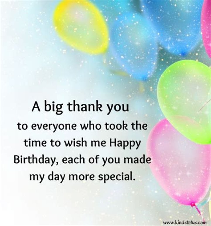 Thanks To Everyone For All The Birthday Wishes