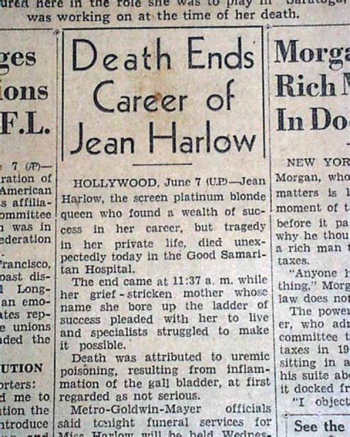 Unraveling The Mystery Of Jean Harlow's Death Cause