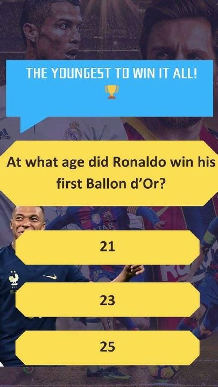 What age did Ronaldo win his first Ballon d Or?