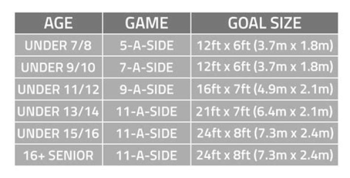 What size goal do under 11s use?